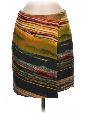 Etcetera Multicolor Striped Wrap Mini Skirt - Yellow & Black